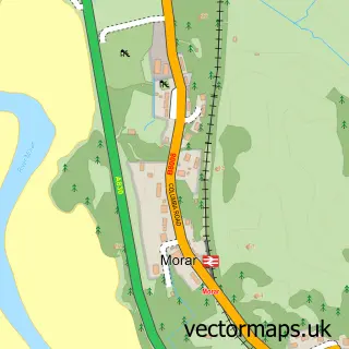 Street map sample of Mòrar, Inverness