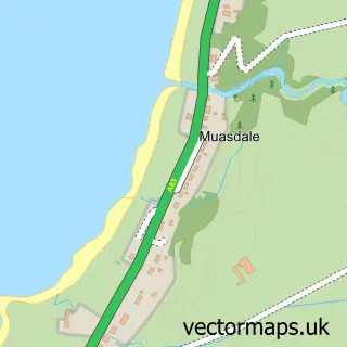 Street map sample of Muasdale, Argyll and Bute