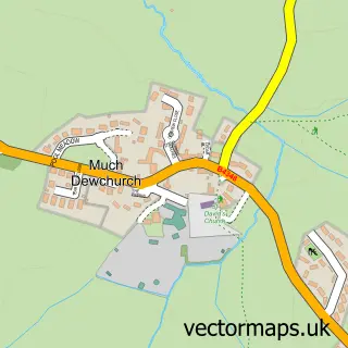Street map sample of Much Dewchurch, Herefordshire