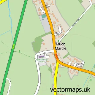Street map sample of Much Marcle, Herefordshire