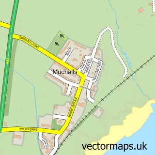 Street map sample of Muchalls, Kincardineshire