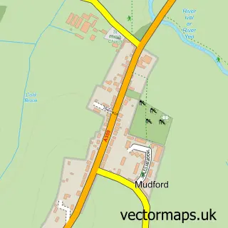 Street map sample of Mudford, Somerset