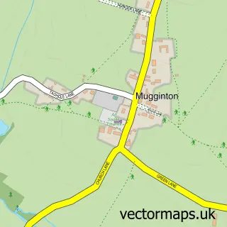 Street map sample of Mugginton, Derbyshire