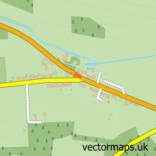 Street map sample of Muir of Fowlis, Aberdeenshire
