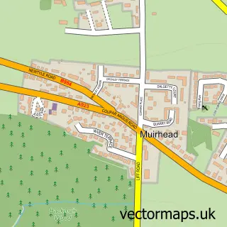 Street map sample of Muirhead, Angus