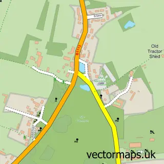 Street map sample of Mulbarton, Norfolk