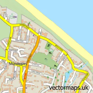 Street map sample of Mundesley, Norfolk
