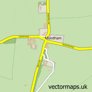 Street map sample of Mundham, Norfolk