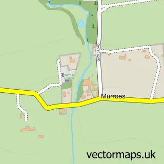 Street map sample of Murroes, Angus