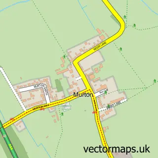 Street map sample of Murton, North Yorkshire