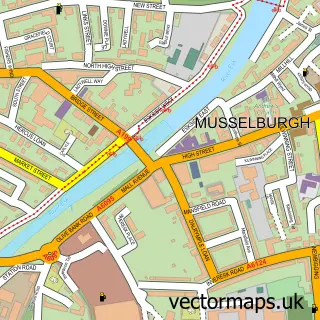 Street map sample of Musselburgh, East Lothian