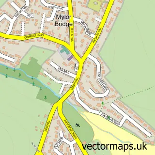 Street map sample of Mylor Bridge, Cornwall