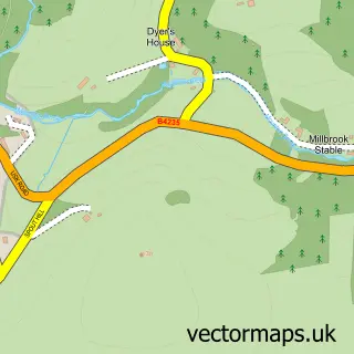 Street map sample of Mynydd-bach, Gwent