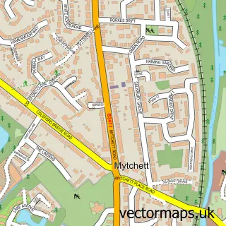 Street map sample of Mytchett, Surrey