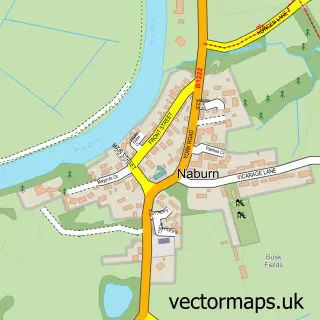 Street map sample of Naburn, North Yorkshire
