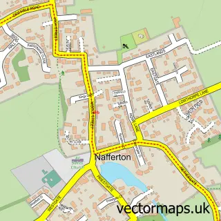 Street map sample of Nafferton, East Riding of Yorkshire