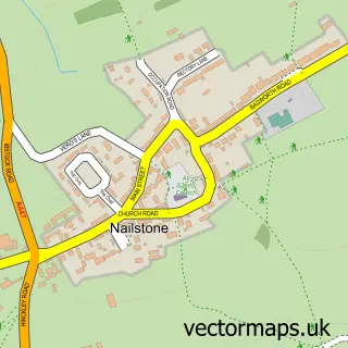 Street map sample of Nailstone, Leicestershire