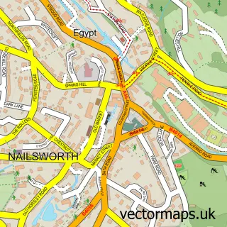 Street map sample of Nailsworth, Gloucestershire