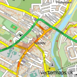Street map sample of Nairn, Nairn