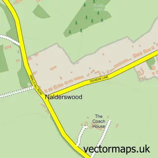 Street map sample of Nalderswood, Surrey