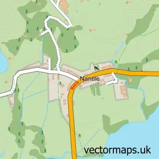 Street map sample of Nantlle, Gwynedd