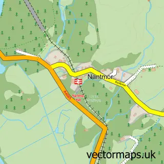 Street map sample of Nantmor, Gwynedd