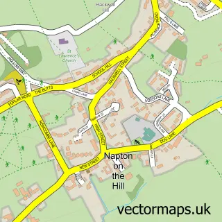 Street map sample of Napton on the Hill, Warwickshire