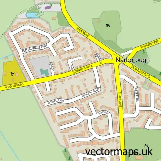 Street map sample of Narborough, Norfolk