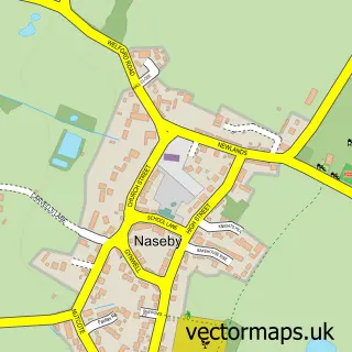 Street map sample of Naseby, Northamptonshire