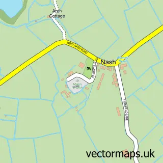 Street map sample of Nash, Gwent