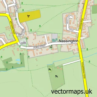 Street map sample of Nassington, Northamptonshire