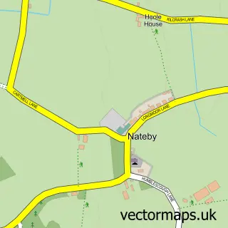 Street map sample of Nateby, Lancashire