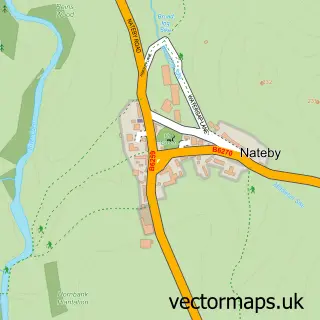 Street map sample of Nateby, Cumbria