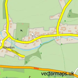 Street map sample of Naunton, Gloucestershire