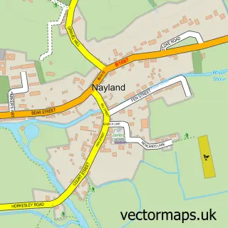 Street map sample of Nayland, Suffolk