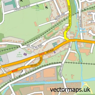 Street map sample of Neath Abbey, West Glamorgan