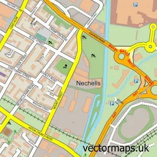 Street map sample of Nechells, West Midlands