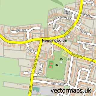 Street map sample of Needingworth, Cambridgeshire
