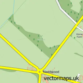 Street map sample of Needwood, Staffordshire