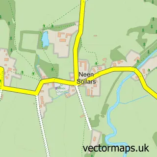 Street map sample of Neen Sollars, Shropshire