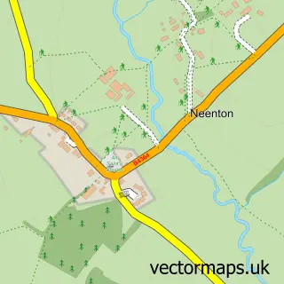 Street map sample of Neenton, Shropshire