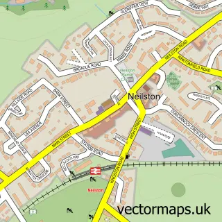 Street map sample of Neilston, Renfrewshire