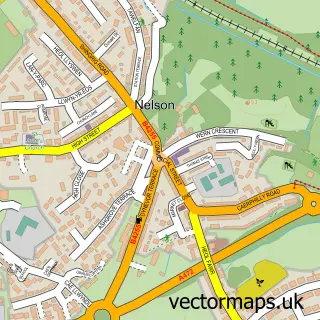 Street map sample of Nelson, Gwent