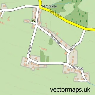 Street map sample of Nemphlar, Lanarkshire