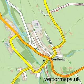 Street map sample of Nenthead, Cumbria