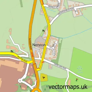 Street map sample of Nerston Village, Lanarkshire