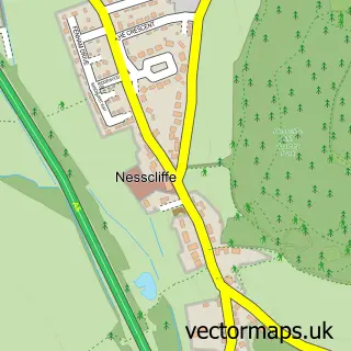 Street map sample of Nesscliffe, Shropshire