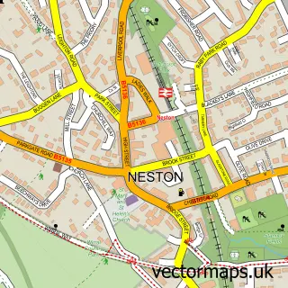 Street map sample of Neston, Cheshire