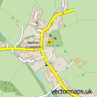 Street map sample of Nether Compton, Dorset