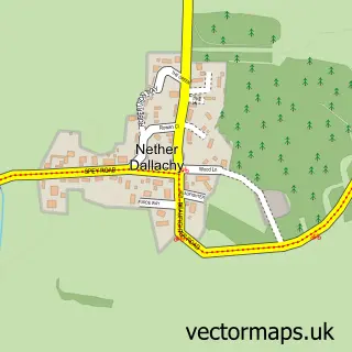 Street map sample of Nether Dallachy, Moray